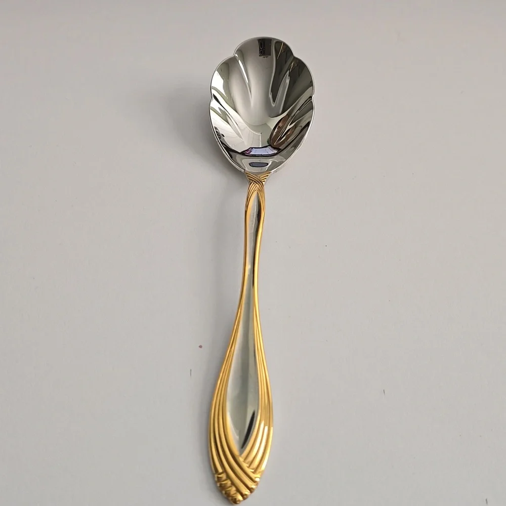 Oneida Community Gold Twist Handle Stainless Steel Spoon – 6
